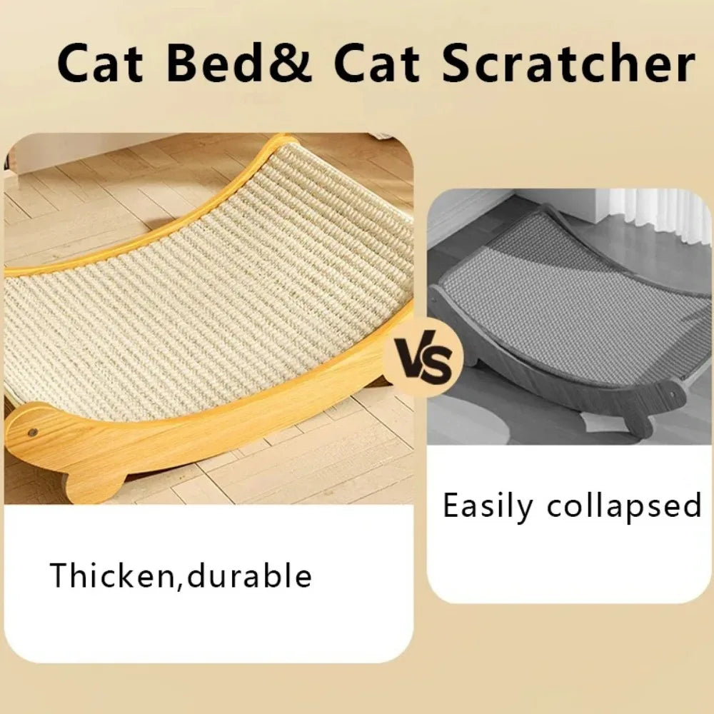 Wooden Cat Scratcher & Lounge Bed