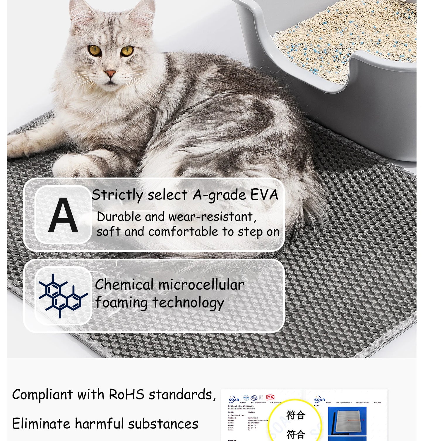 Double Layer Waterproof Cat Litter Mat