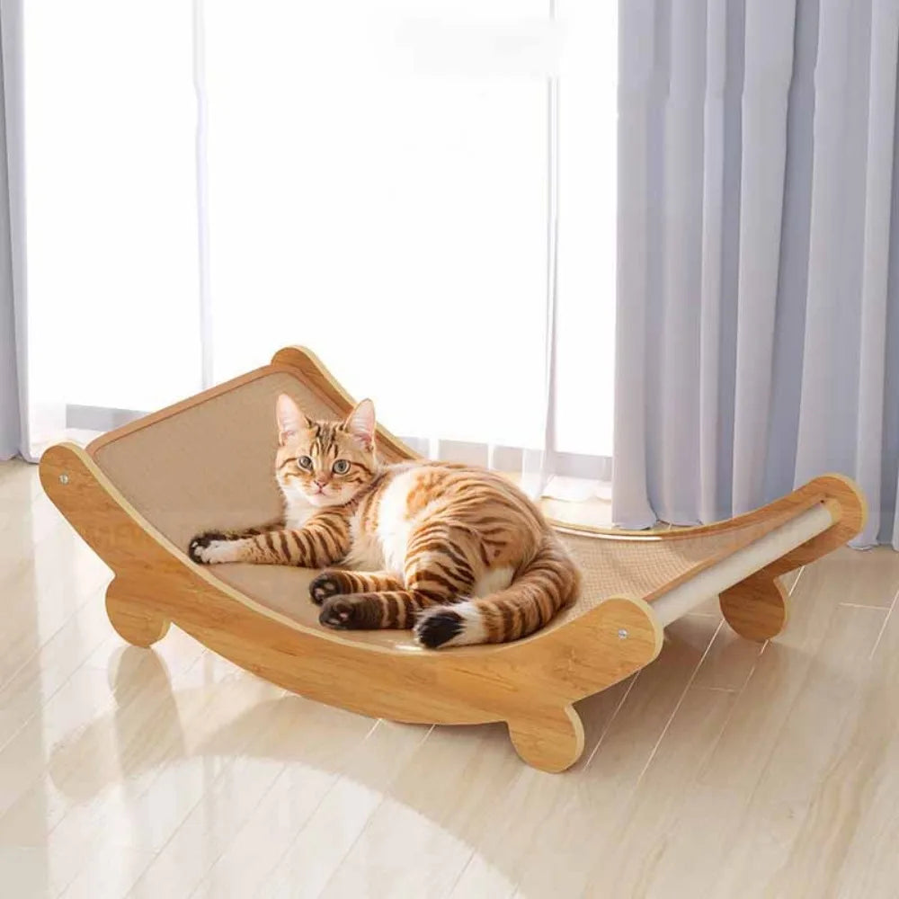Wooden Cat Scratcher & Lounge Bed